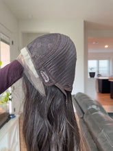 Load image into Gallery viewer, Janine is a medium cap, 20/21" length with silk top lace front made with premium Euro texture human hair
