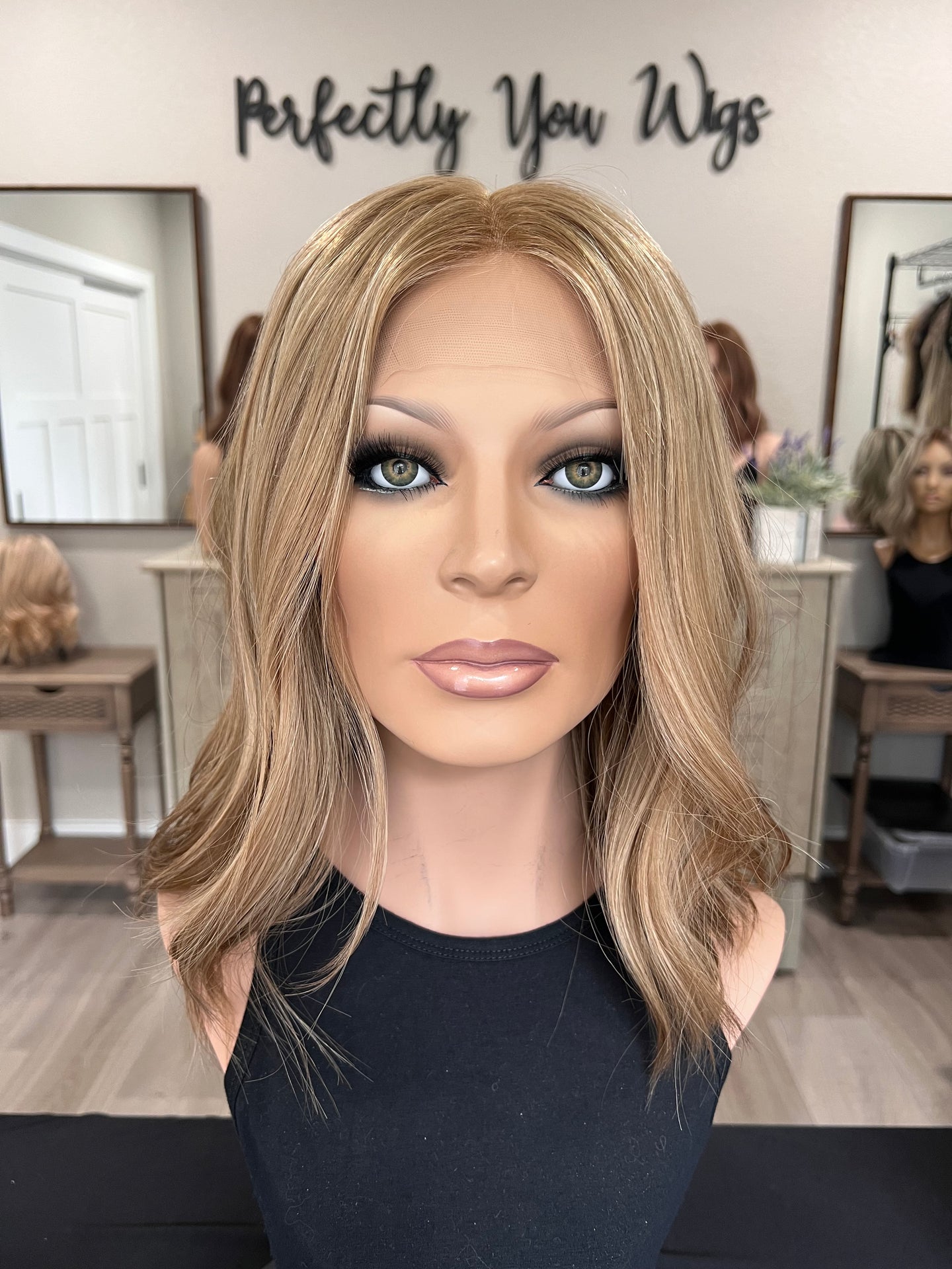 Arabella, 15” length, small cap with premium Brazilian texture hair