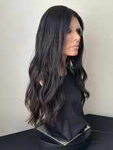Load image into Gallery viewer, Jessie is a 26” layered length, 10X11 whopper style topper made with premium Euro quality human hair
