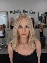 Load image into Gallery viewer, Lucy, 10x10 whopper style topper with premium Brazilian texture hair
