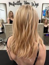 Load image into Gallery viewer, Lucy, 10x10 whopper style topper with premium Brazilian texture hair
