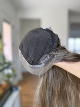 Load image into Gallery viewer, Preorder: Greyson is a hand tied small cap made with 21” euro texture human hair
