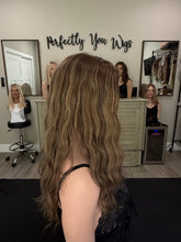 Load image into Gallery viewer, Bridget 20” layered length, handtied small cap, dries as shown wavy with premium euro texture hair
