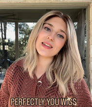 Load image into Gallery viewer, Evie is a 17&quot; layered length, medium cap made with a premium Brazilian quality human hair

