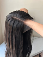 Load image into Gallery viewer, Violet is a 25&quot; long layered length, 10x11 lace top whopper style topper made with premium Brazilian quality human hair
