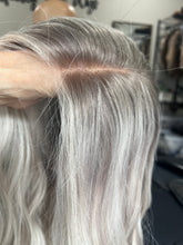 Load image into Gallery viewer, Preorder: Winter closed lace 8x8 topper, 14” length with premium Brazilian texture hair
