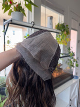 Load image into Gallery viewer, Bay is a 19”length, hand tied small cap made with premium Euro texture human hair
