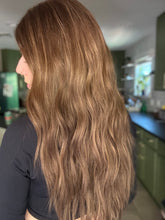 Load image into Gallery viewer, Victoria is a 23” length, medium cap, ULTRA lightweight / low density piece made with premium Brazilian quality human hair
