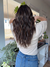 Load image into Gallery viewer, Bay is a 19”length, hand tied small cap made with premium Euro texture human hair
