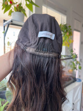 Load image into Gallery viewer, Bay is a 19”length, hand tied small cap made with premium Euro texture human hair

