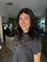 Load image into Gallery viewer, Monique is a 15" layered length, medium cap, and natural french silk top with lace front made with premium Euro texture hair
