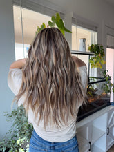 Load image into Gallery viewer, Greyson is a hand tied 10X10 whopper style topper, 20” length euro texture human hair
