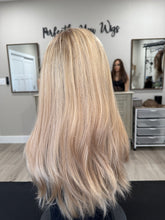 Load image into Gallery viewer, Lucy 10x11 whopper style topper, 19” layered length with premium Brazilian texture hair
