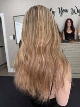 Load image into Gallery viewer, Gianna, 19” layered length, handtied whopper style topper with premium Brazilian texture hair
