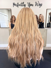 Load image into Gallery viewer, Preorder: Arabella, medical cap silk top lace front, 24” layered length with premium Brazilian texture hair
