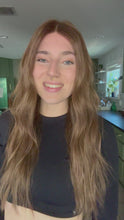 Load and play video in Gallery viewer, Victoria is a 23” length, medium cap, ULTRA lightweight / low density piece made with premium Brazilian quality human hair
